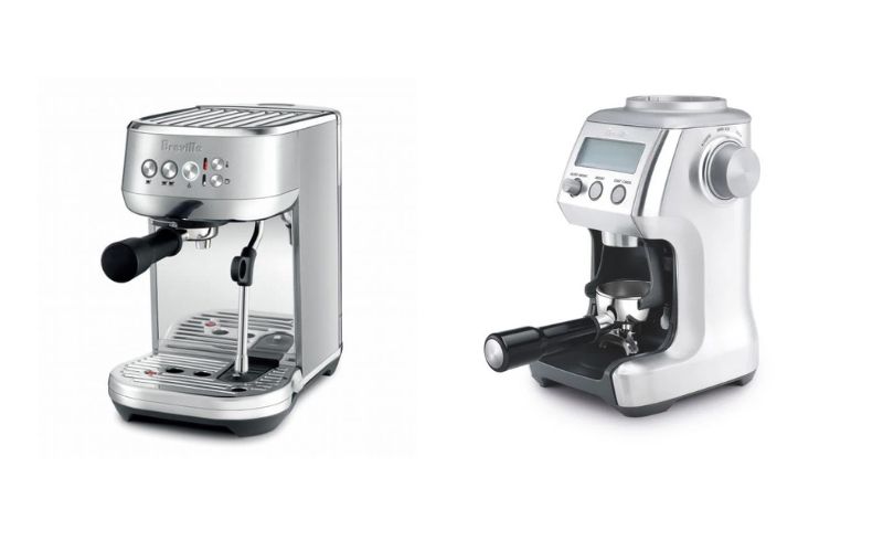 Máy pha cà phê Breville 500 Bambino Plus và máy xay cà phê Breville 820 Smart Grinder Pro
